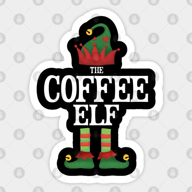 Coffee Elf Matching Family Group Christmas Party Pajamas Sticker by uglygiftideas